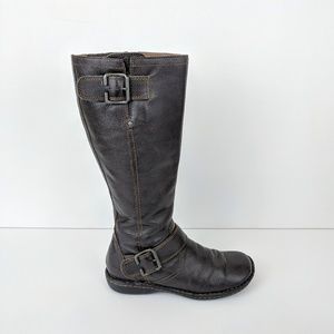 Born | Dark Brown Leather Buckle Riding Boots